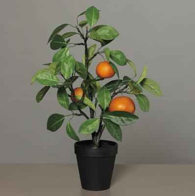 Arbre artificiel fruitier Oranger en pot plastique - intérieur - H.48cm vert orange