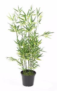 Bambou artificiel arbuste cannes vertes - plante d'intérieur - H.90cm vert