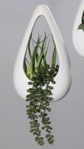 Composition artificielle Succulente à suspendre - Feuillage intérieur - H.22cm vert