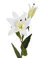 Fleur artificielle Lys 1 fleur et 1 bouton - création de bouquet - H.73 cm blanc