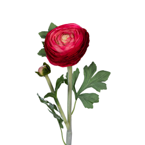 Fleur artificielle tige de Renoncule - création de bouquet - H.57cm rouge
