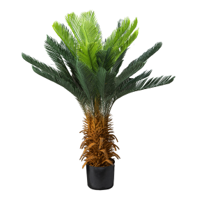 Palmier artificiel Cycas du Japon en pot - plante d'intérieur - H.110cm vert