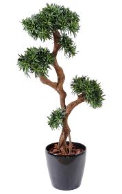 Arbre artificiel Podocarpus Tree 5 têtes - plante artificielle intérieur - H.140cm