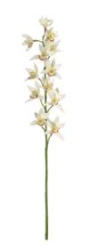 Fleur à la tige Orchidée Laelia - création bouquet artificiel - H.70 cm blanc