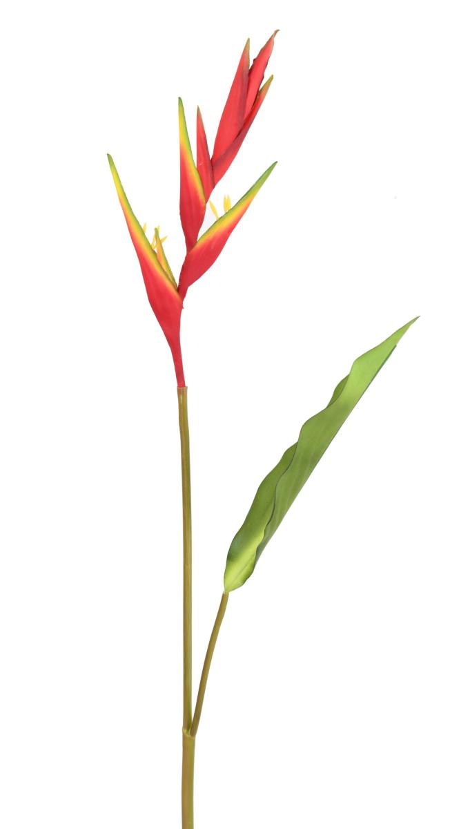 Fleur artificielle Héliconia - décoration d'intérieur - H.109 cm rouge