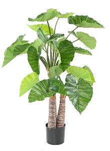 Plante artificielle tropicale Alocasia 3 troncs - décoration d'intérieur - H.130cm vert