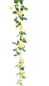 Fleurs artificielles Guirlande de rose mini - décoration d'intérieur - H.180cm jaune