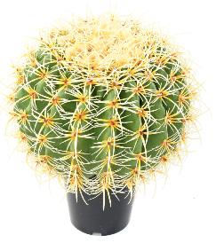 Cactus artificiel coussin de belle-mère - plante d'intérieur - H.35cm vert jaune