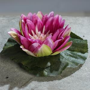 Fleur artificielle Nénuphar Lotus - décoration d'intérieur - Ø.12cm fuchsia