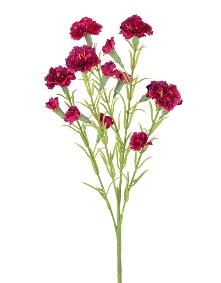Fleur artificielle Oeillet 15 fleurs - composition florale - H.64cm rose foncé