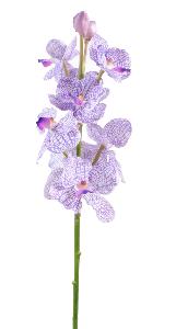 Fleur artificielle Orchidée Vanda feuillage enduit - Fresh Touch - H.60cm violet blanc