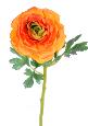 Fleur artificielle Renoncule en tissu - création de bouquet - H.58cm orange