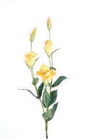 Fleur artificielle coupée Lisianthus 3 fleurs - création de bouquet - H.65cm jaune