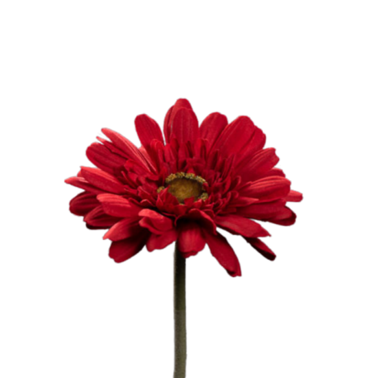 Fleur artificielle tige de Gerbera - composition bouquet - H.64cm rouge