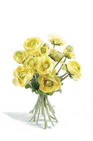Fleurs artificielles Bouquet de Renoncules - intérieur - H.30 cm jaune