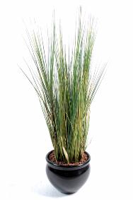 Plante artificielle Herbe luxe Onion Grass en pot - intérieur - H.95cm vert jaune