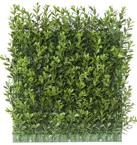 Plaque végétale artificielle Buis "red day"- feuillage UV résistant - H.32cm vert
