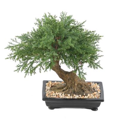 Bonsaï Juniperus artificiel en coupe - plante synthétique intérieur - H.30cm