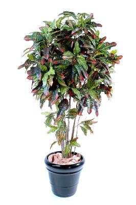 Arbre artificiel Croton - plante d'intérieur - H.110cm vert rouge jaune