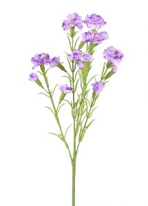 Fleur artificielle Oeillet 15 fleurs - composition florale - H.64cm mauve