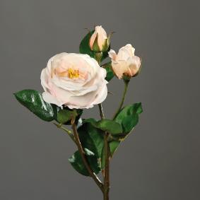 Fleur artificielle rose 1F 2B - décoration florale d'intérieur - H.46cm saumon