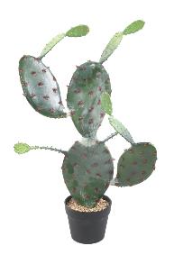 Plante artificielle Cactus Opuntia - Plante pour intérieur - H. 75cm vert
