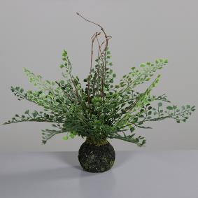 Plante artificielle Fougère avec socle mousse - décoration d'intérieur - H.30cm vert