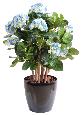 Plante artificielle Hortensia buisson - fleurs pour intérieur - H.80cm bleu