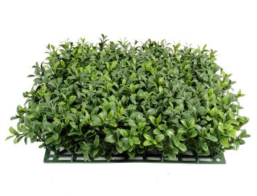 Plaque végétale artificielle Buis - 300 feuilles UV résistant - H. 25cm vert