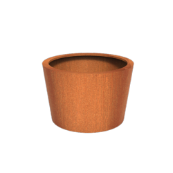 Pot pour fleur bac conique Cado rouill - extrieur jardin - H.80x.120cm Corten