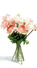 Fleurs artificielles Bouquet de Renoncules - intérieur - H.30cm rose
