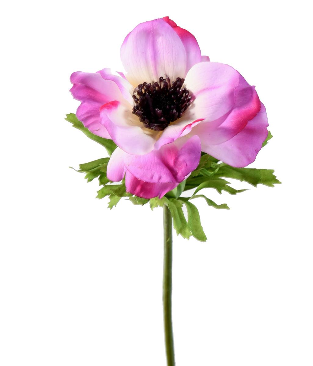 Anémone artificielle fleur coupée - création florale intérieur - H.35 cm  lilas