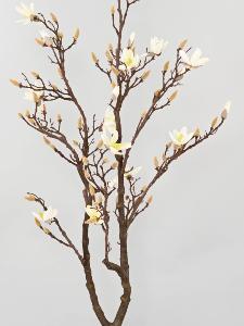Arbre artificiel Magnolia Tulipier du Japon en floraison - plante d'intérieur - H.150cm blanc