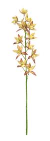 Fleur à la tige Orchidée Laelia - création bouquet artificiel - H.70 cm marron