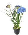 Fleur artificielle Agapanthe en motte - plante d'intérieur - H.90cm bleu
