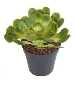 Plante artificielle Aloe Soft en piquet - cactus artificiel extérieur - H.18 cm vert