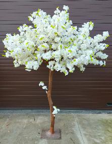 Arbre artificiel fleuri Cerisier du Japon - décoration d'intérieur - H.250cm blanc