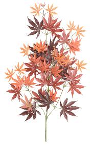 Feuillage artificiel Branche d'Aralia - couleur automne - H.70cm rouge