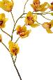Fleur coupée Orchidée Cymbidium - plante artificielle en piquet - H.80cm jaune