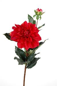 Fleur coupée artificielle Dahlia - création de bouquet - H.70 cm rouge