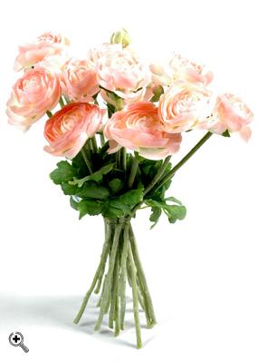 Fleurs artificielles Bouquet de Renoncules - intérieur - H.30 cm rose