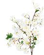 Fleur artificielle branche de cerisier - 85 fleurs 16 feuilles - H.105cm blanc
