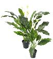 Plante artificielle fleurie Spathiphyllum 4 fleurs - intérieur extérieur - H.90cm