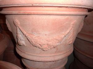 Poterie Toscane Vase Orlato feston - pot en terre cuite - Ø.40xH.32cm