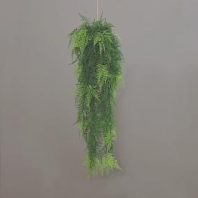 Composition artificielle boule de fougère à suspendre - Feuillage intérieur - H.87cm vert