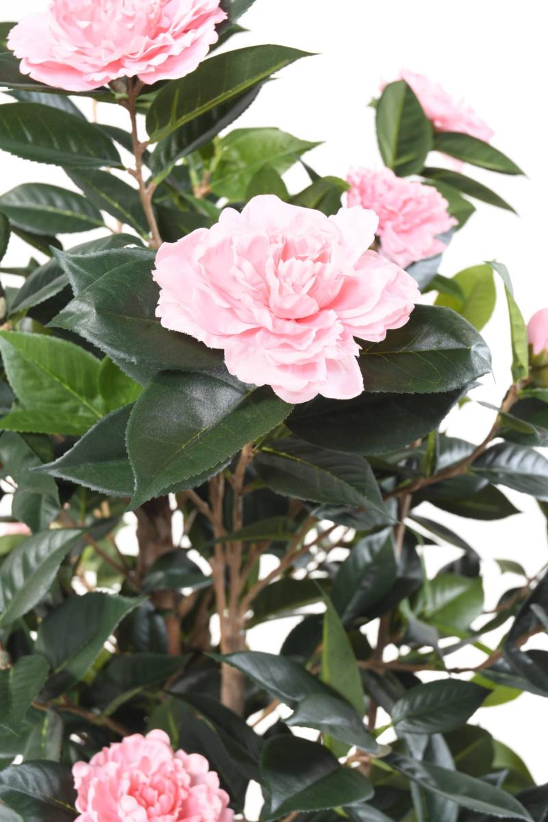 Arbre artificiel Camélia du japon 12 fleurs - intérieur - H.160 cm rose