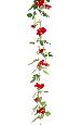 Fleurs artificielles Guirlande de rose mini - décoration d'intérieur - H.180cm rouge