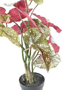 Plante artificielle Begonia maculata - décoration d'intérieur - H.70cm vert rouge