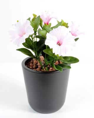 Fleur artificielle Petunia 4 fleurs - plante d'intérieur en piquet - H.25cm lilas