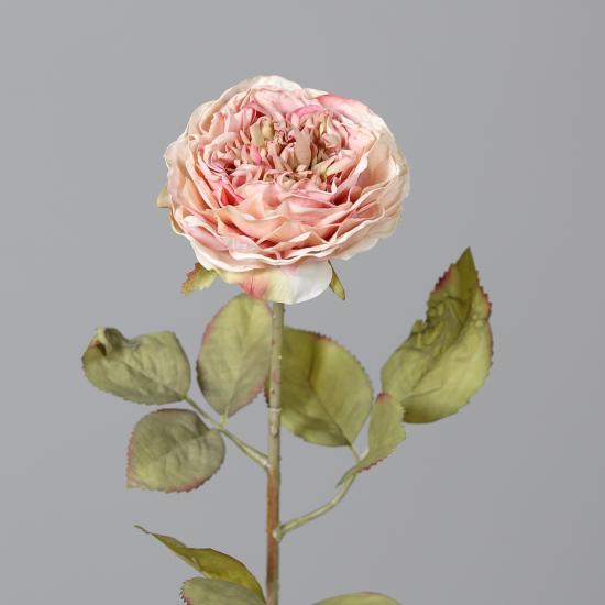 Fleur artificielle coupée rose - aspect rustique fleur séchée - H.50cm rose
